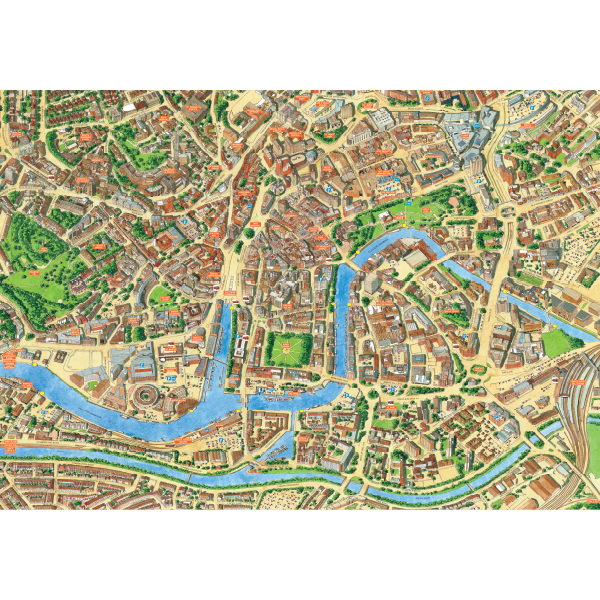 All Jigsaw Puzzle AJP10588 - Mappa Di Bristol - Puzzle 1000 Pezzi Per Adulti - 66x50 Cm Con Guida A3 - 4